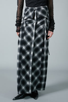 【24WINTER PRE ORDER】2WAY Shaggy Check Maxi One Piece