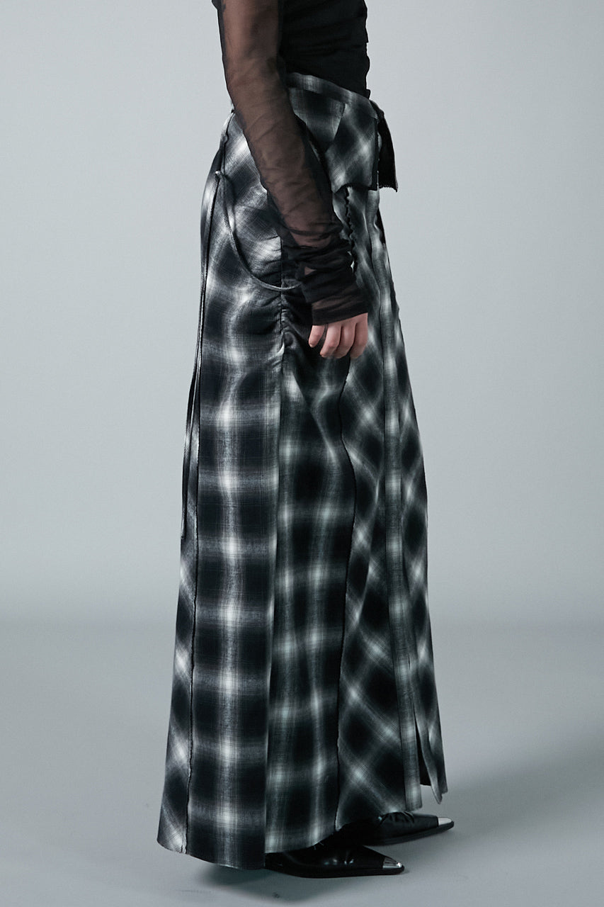 【24WINTER PRE ORDER】2WAY Shaggy Check Maxi One Piece