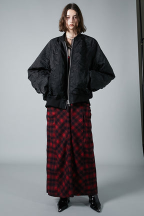 【24WINTER PRE ORDER】2WAY Shaggy Check Maxi One Piece