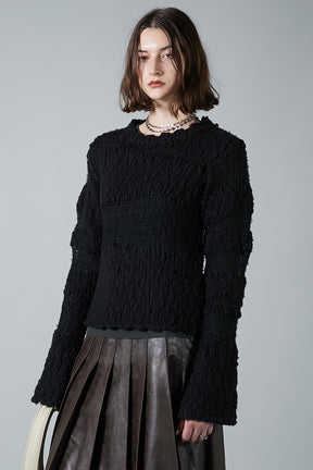 Slub Mohair Border Knit