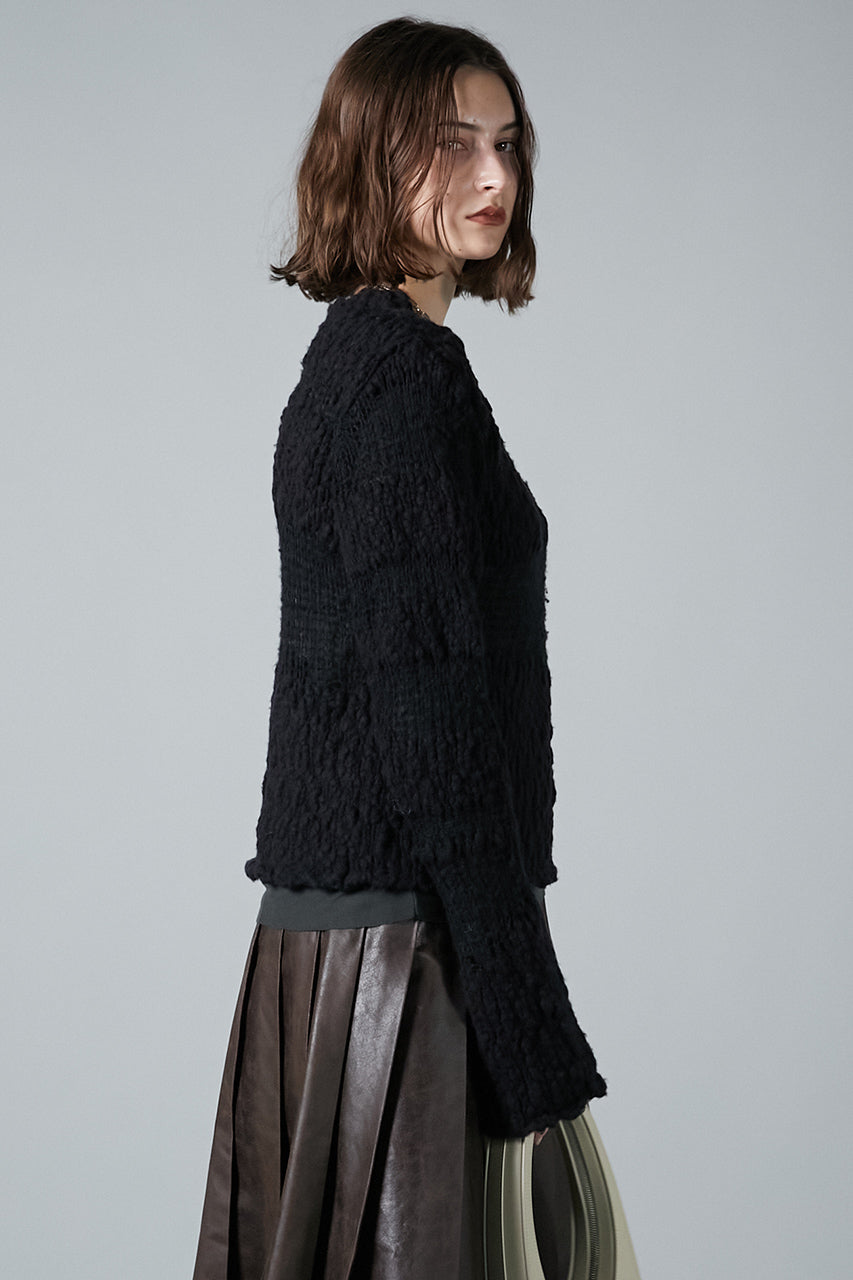 Slub Mohair Border Knit