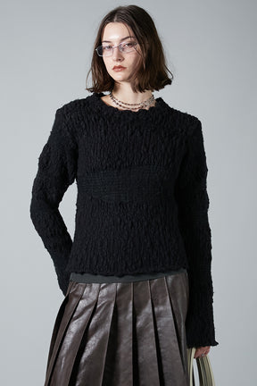 Slub Mohair Border Knit