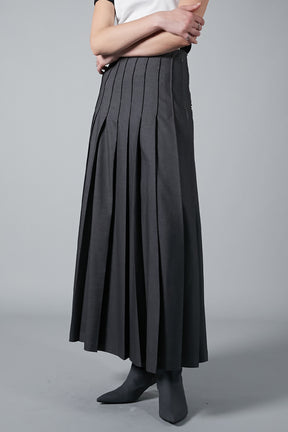 【24WINTER PRE ORDER】Wool Maxi Pleated Skirt