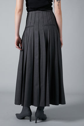 【24WINTER PRE ORDER】Wool Maxi Pleated Skirt