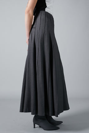 【24WINTER PRE ORDER】Wool Maxi Pleated Skirt