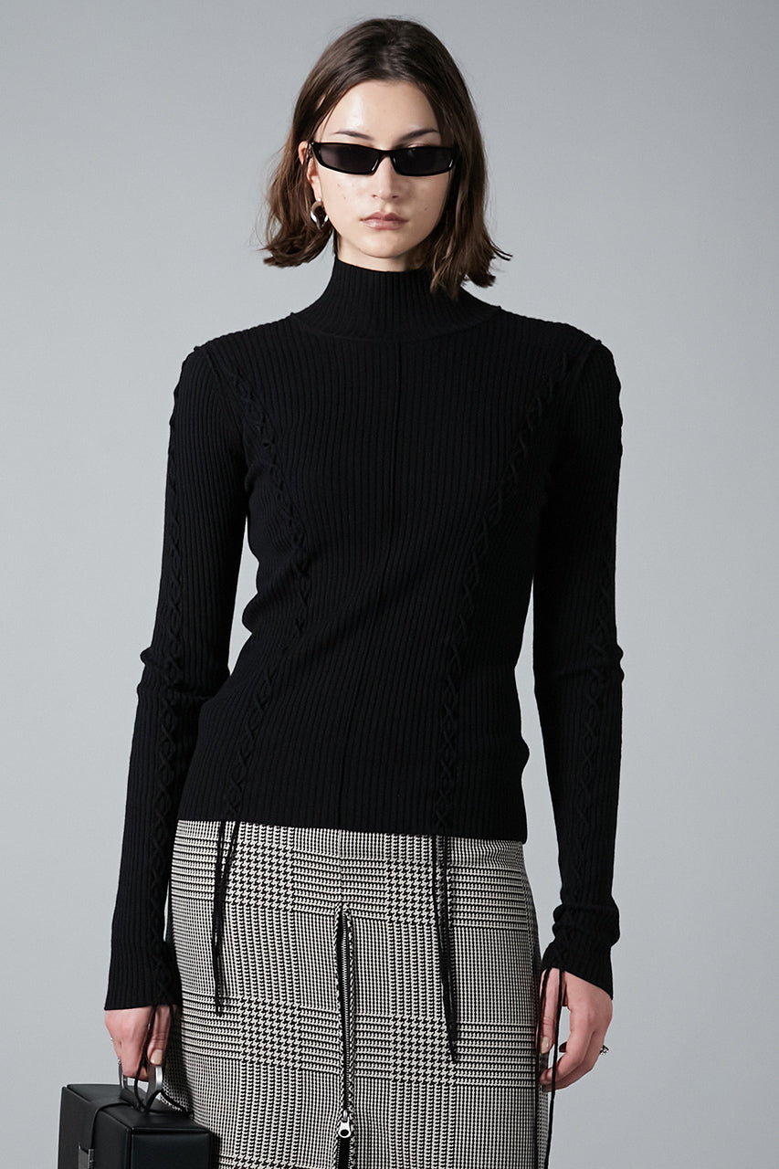 Merino Wool Lace-Up Turtleneck - SALE