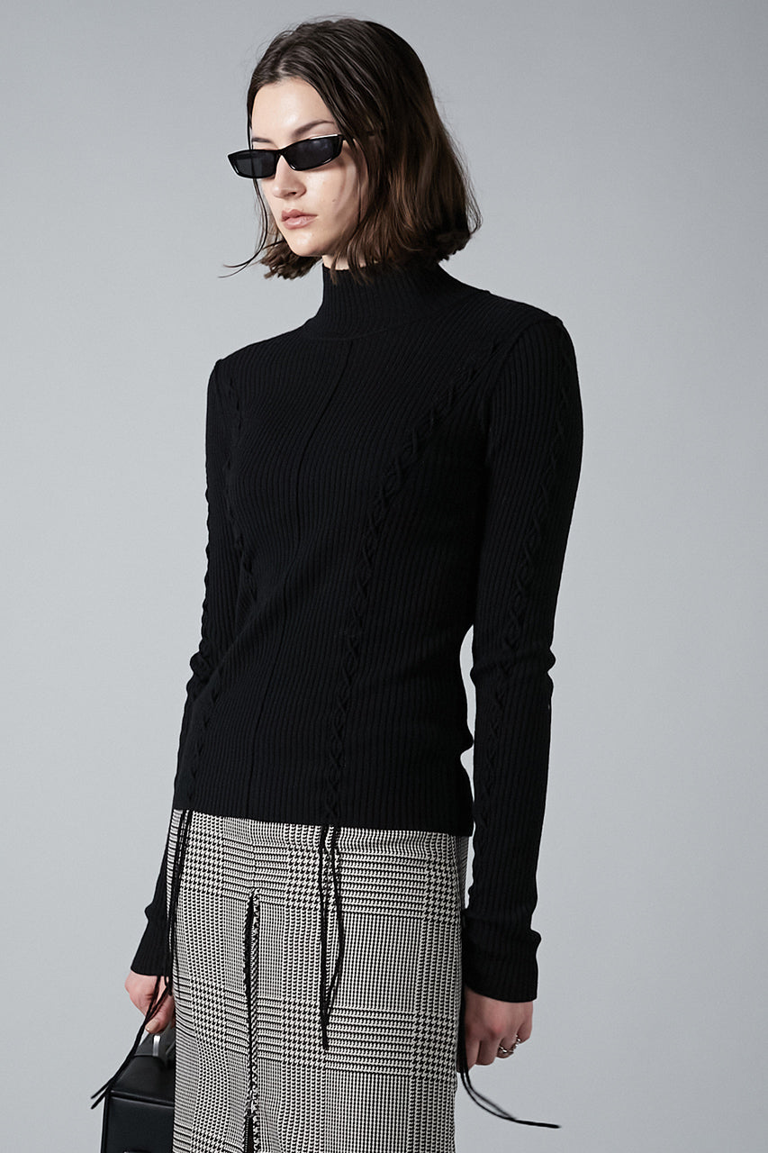 【24WINTER PRE ORDER】Merino Wool Lace-Up Turtleneck