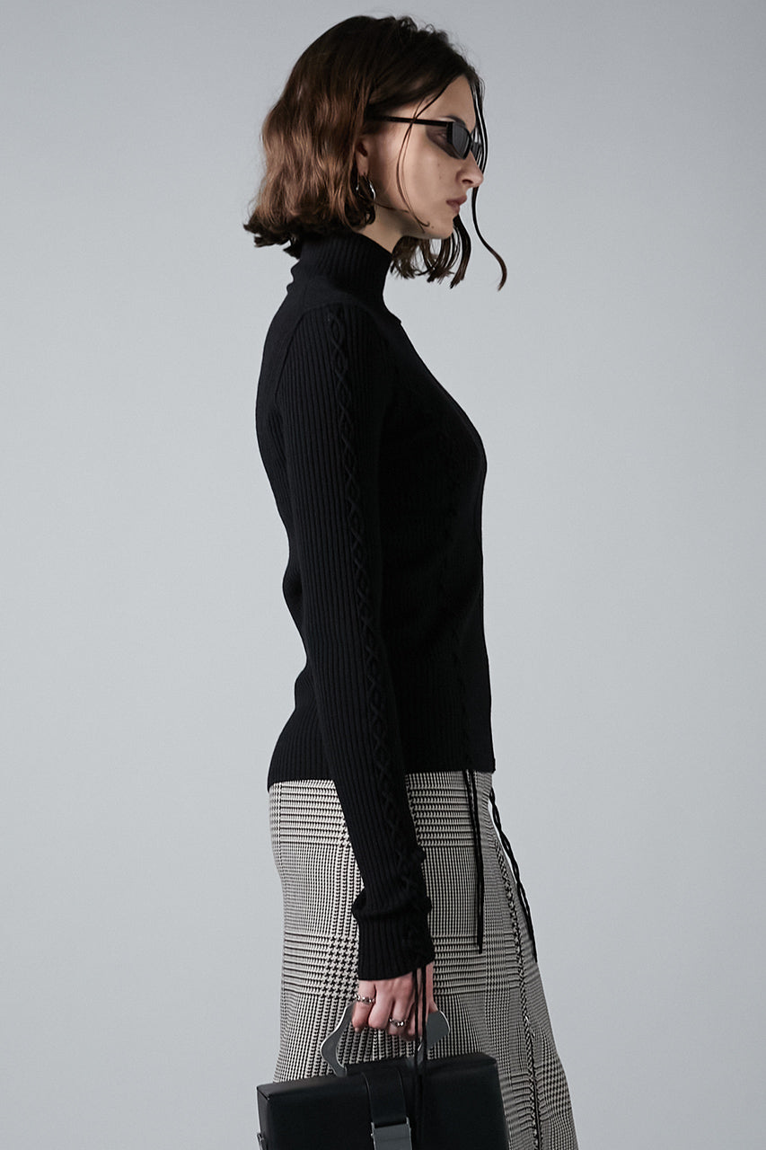 【24WINTER PRE ORDER】Merino Wool Lace-Up Turtleneck