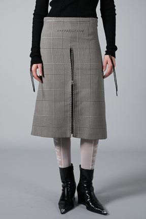 ZIPPED PRINCE OF WALES SKIRT