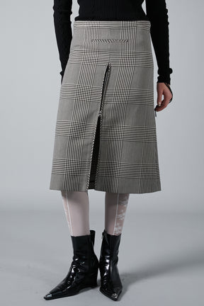 Zipped Prince Of Wales Skirt