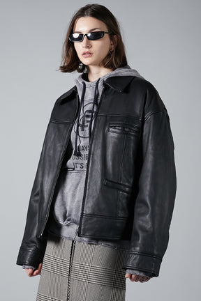 [24Autumn PRE ORDER] Padded Sheep Leather Blouson