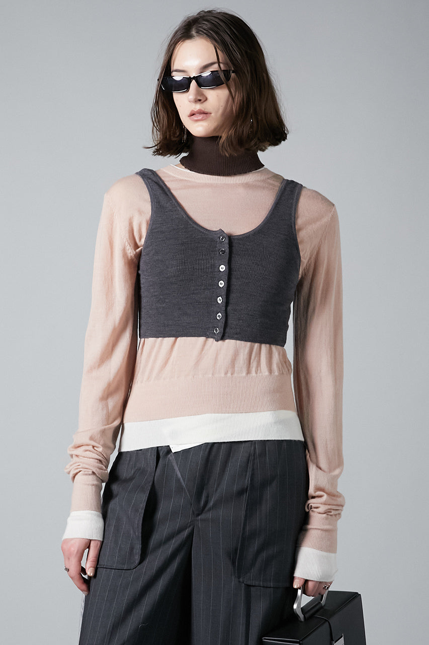 [24Autumn PRE ORDER] Layered color Block Knit