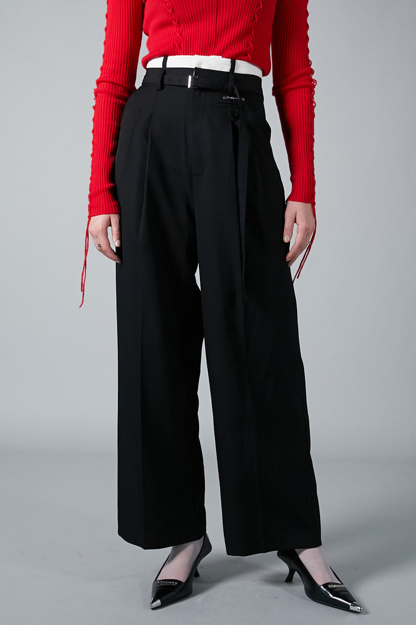 Worsted Belted Tuck Pants - SALE