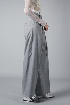 【24WINTER PRE ORDER】Worsted Belted Tuck Pants