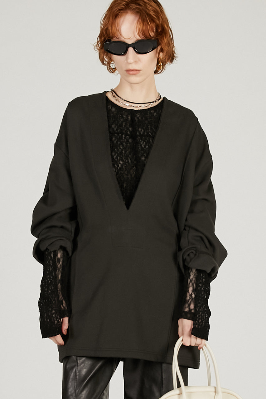 Deep V-Neck Sweatshirt - 2025 WINTER