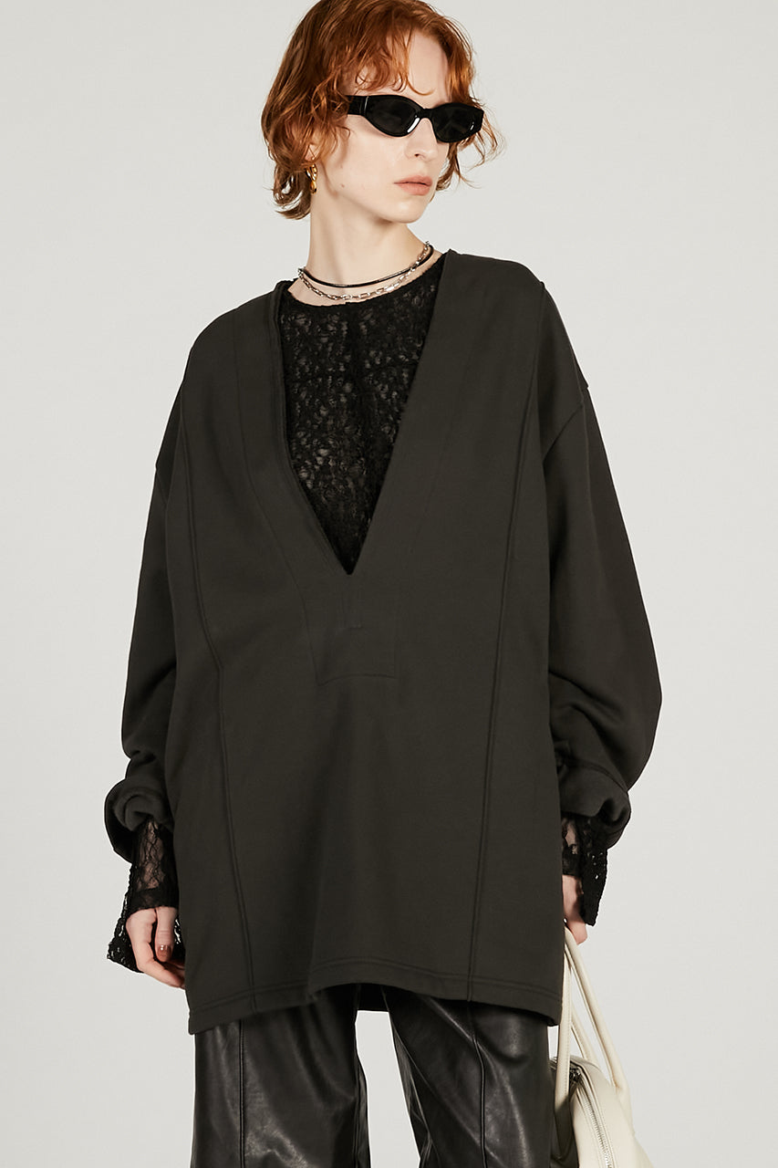 Deep V-Neck Sweatshirt - 2025 WINTER