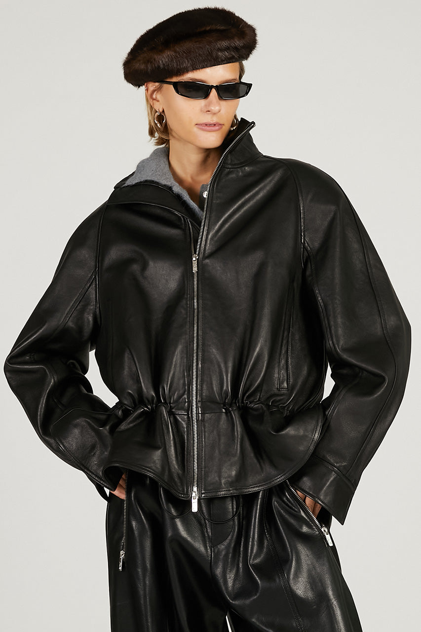 Sheepskin Peplum Blouson - 2026 SPRING