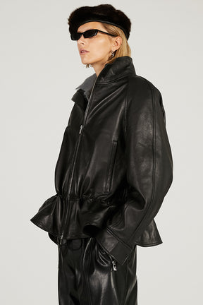 Sheepskin Peplum Blouson - 2026 SPRING