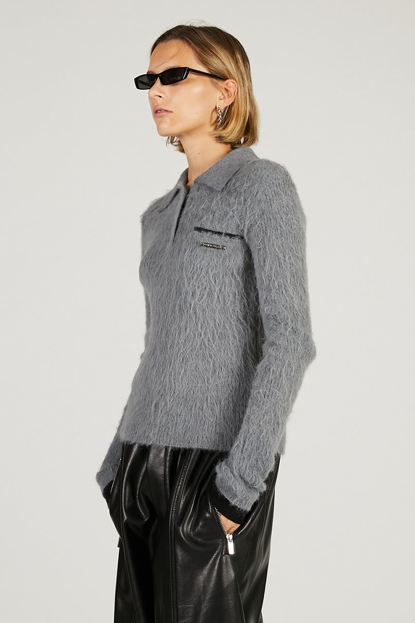 Fluffy Knit Polo