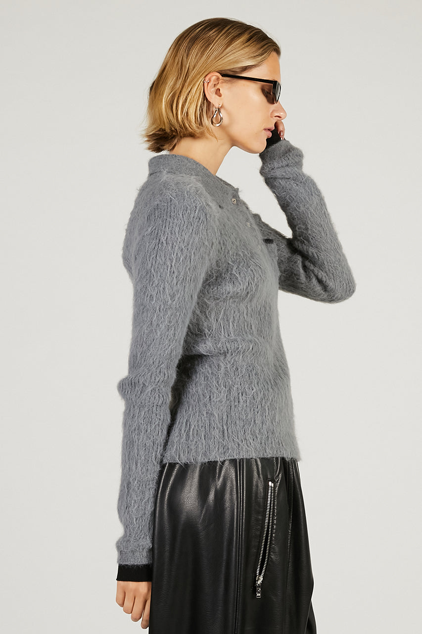 Fluffy Knit Polo