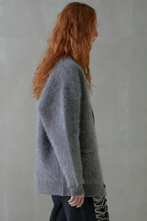 Double Face Angora Knit Cardigan