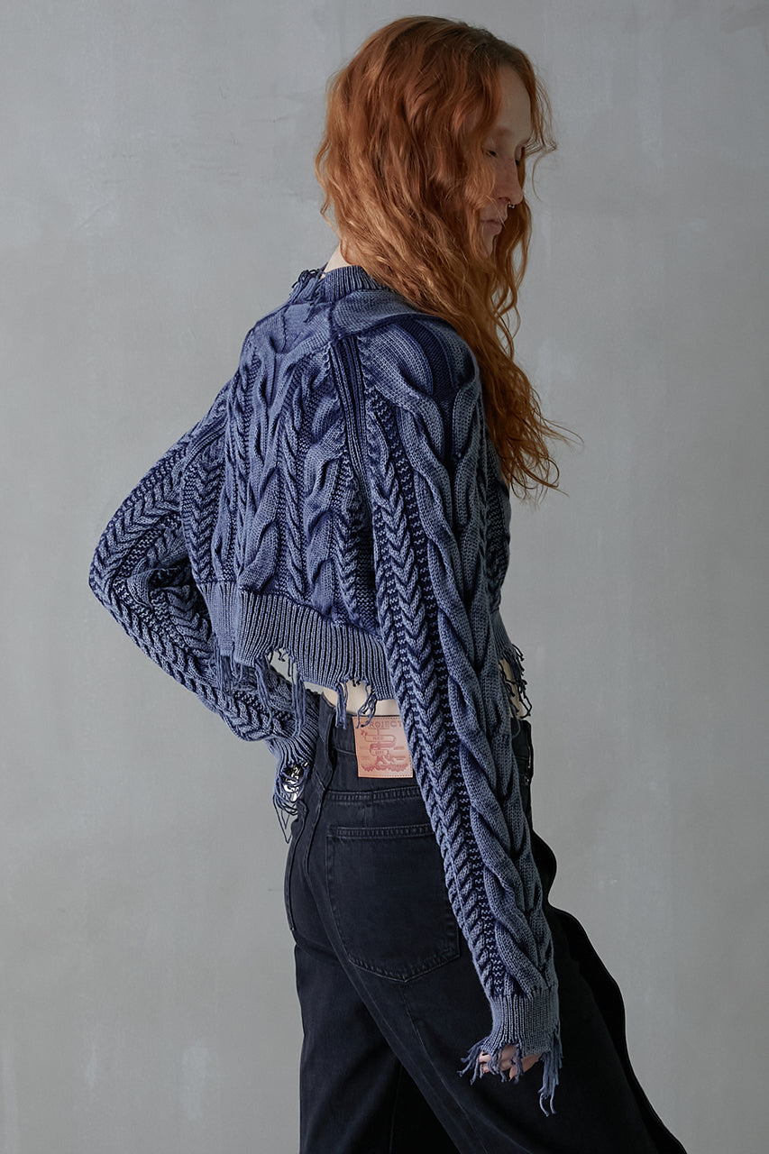 Over-dye Chemical Cable Knit