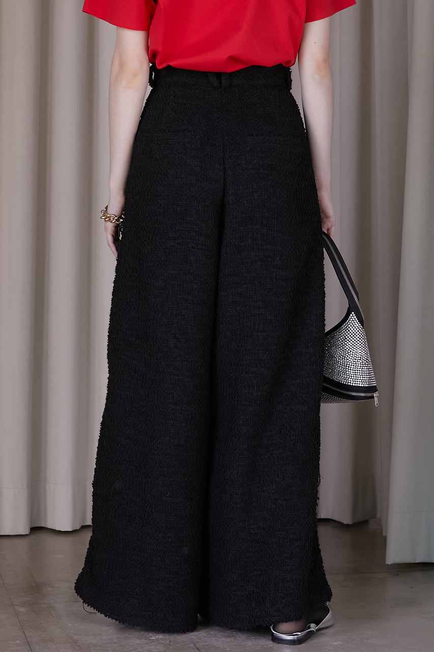 Tweed Damaged Volumenous Wide Pants