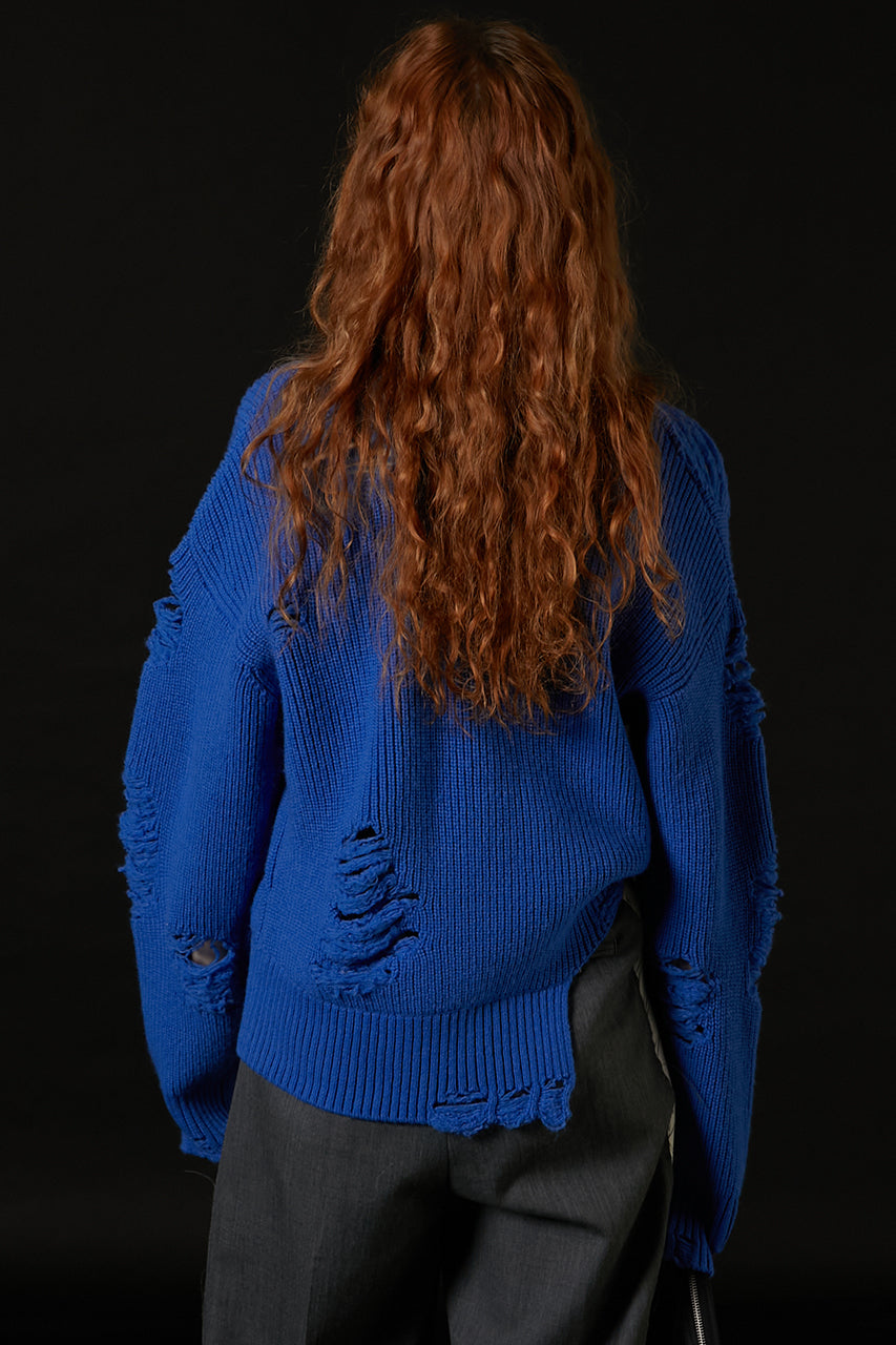 [Weboff Part number] Hard Crashed Knit Pullover