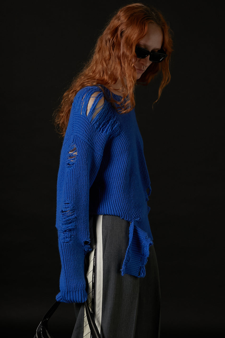 [Weboff Part number] Hard Crashed Knit Pullover