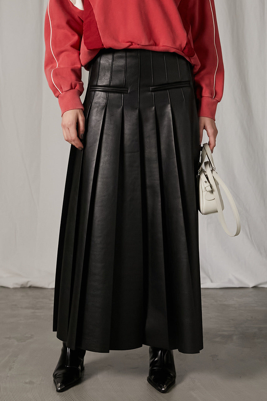 2WAY Pleated Maxi Skirt
