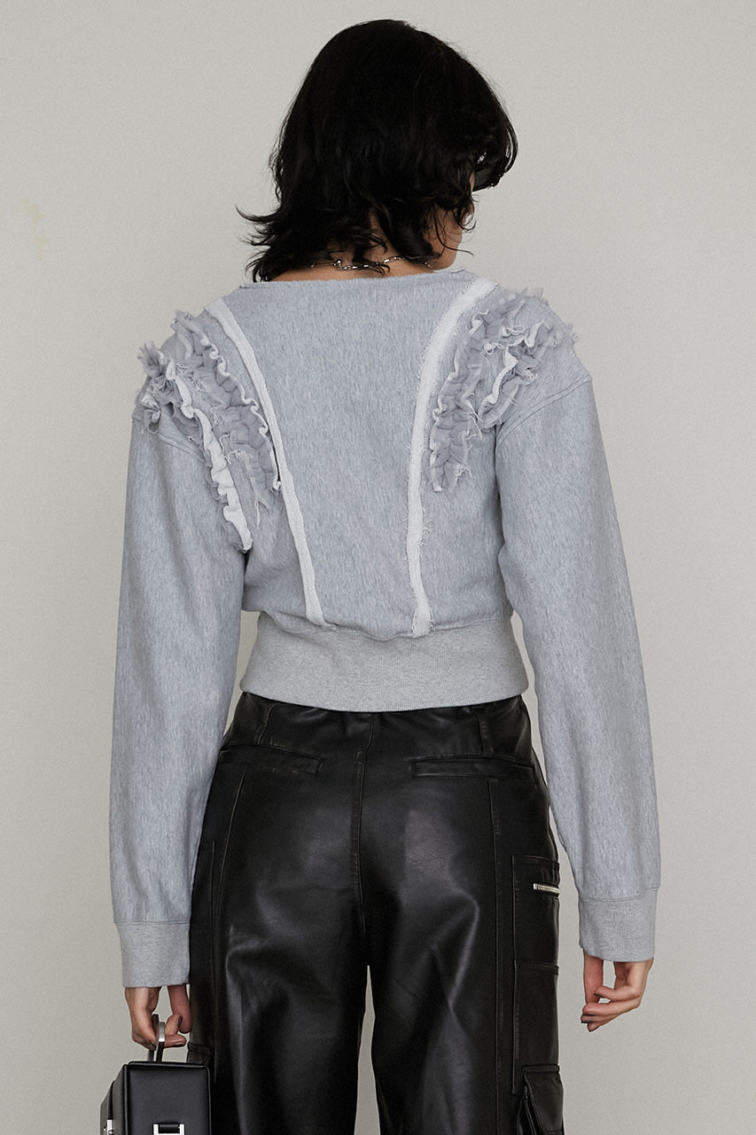 【25 SPRING PRE ORDER】Frills Sweatshirt Cardigan