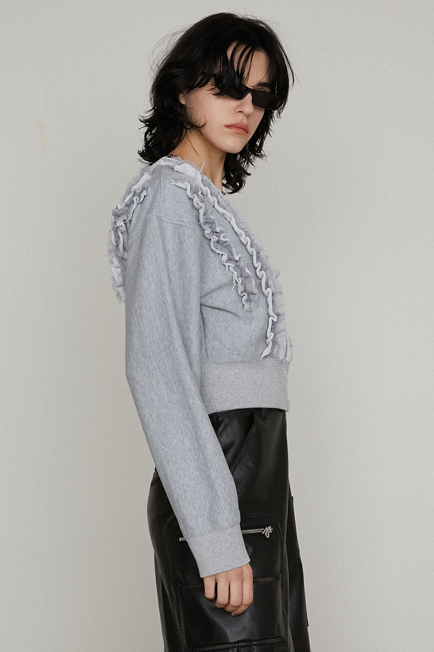 【25 SPRING PRE ORDER】Frills Sweatshirt Cardigan