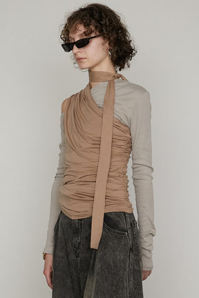 【25 SPRING PRE ORDER】One Shoulder Layered Top