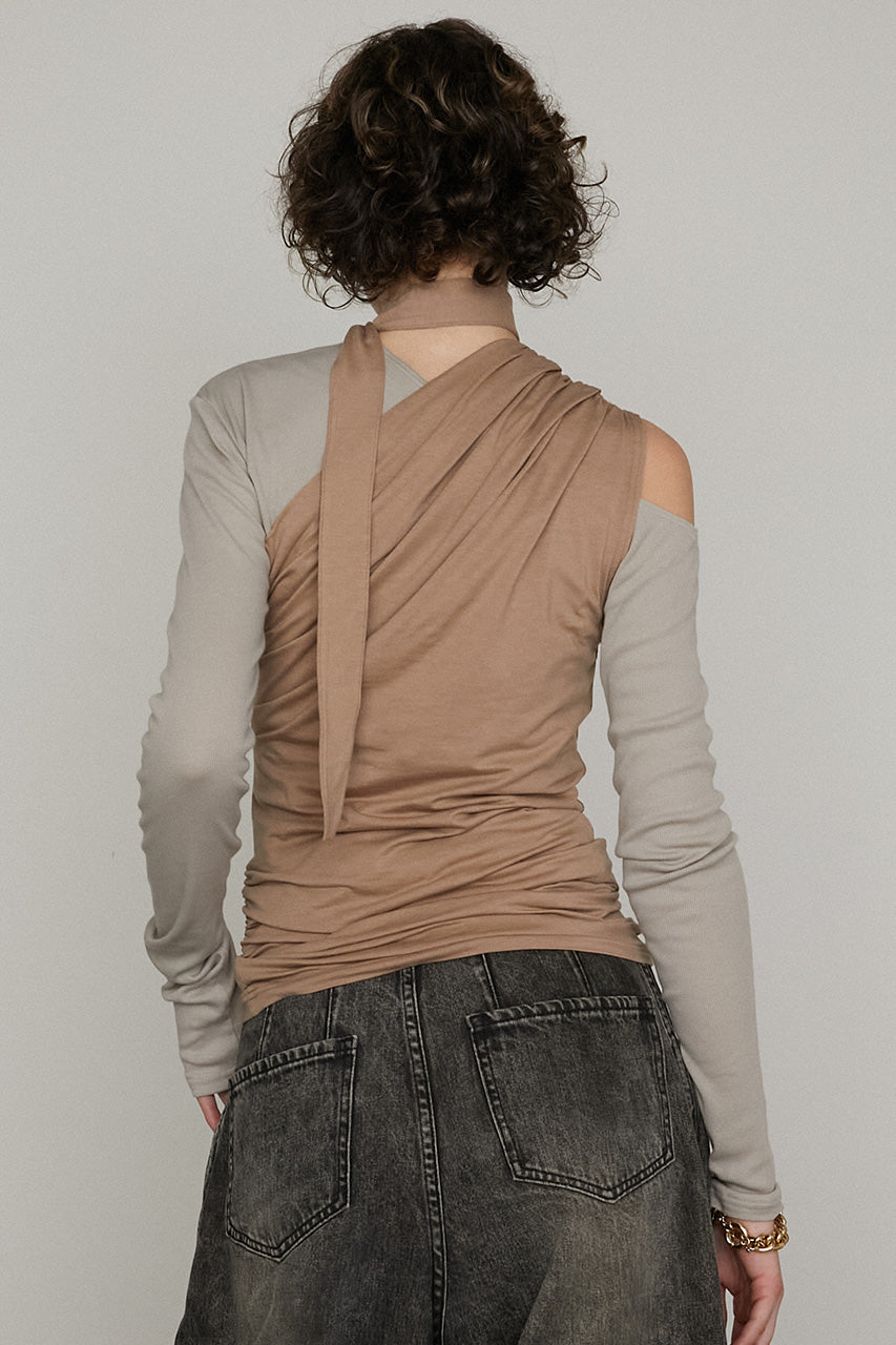 【25 SPRING PRE ORDER】One Shoulder Layered Top