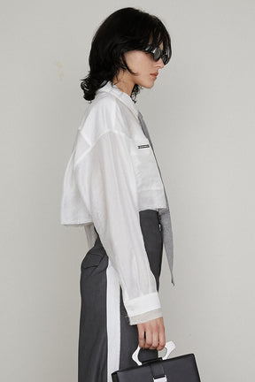 【25 SPRING PRE ORDER】Double Collar Cropped Shirt