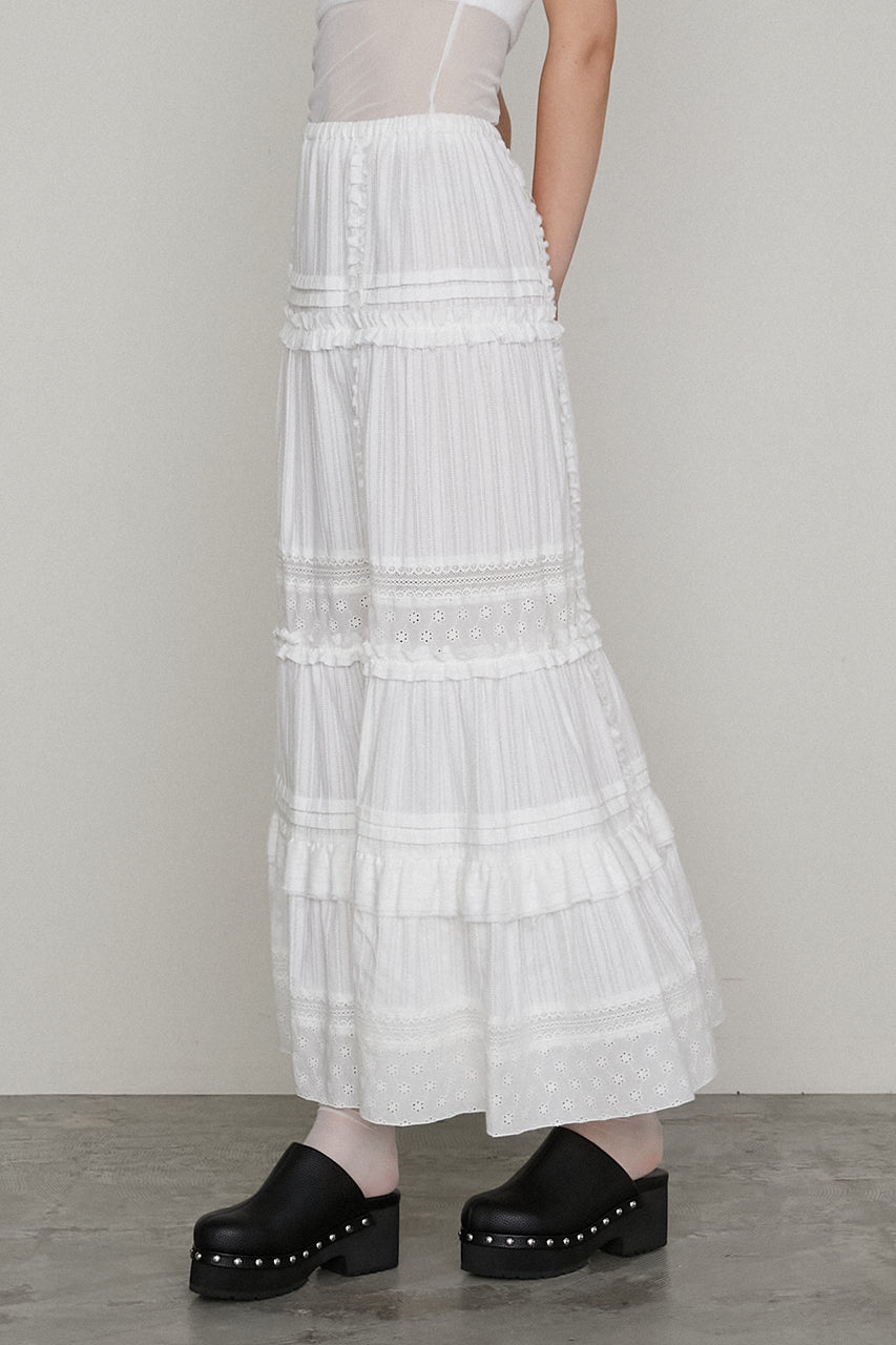 【25 SPRING PRE ORDER】Cotton Lace Maxi Skirt