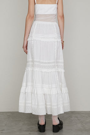 【25 SPRING PRE ORDER】Cotton Lace Maxi Skirt