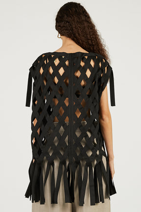 Woven Grid Random Logo Top - 2026 SPRING