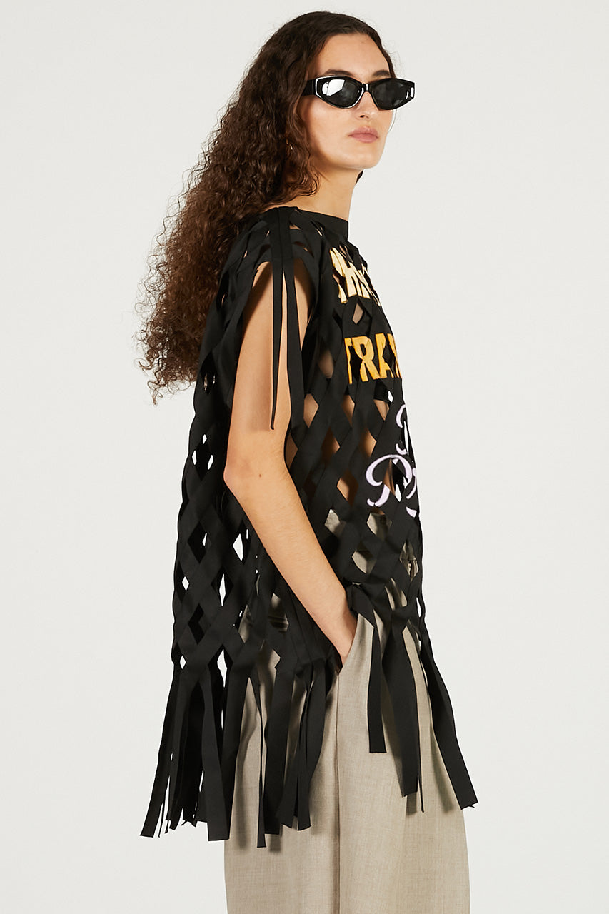 Woven Grid Random Logo Top - 2026 SPRING