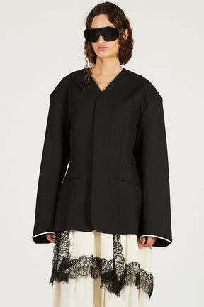 Round Shoulder No-Collar Jacket - 2026 SPRING