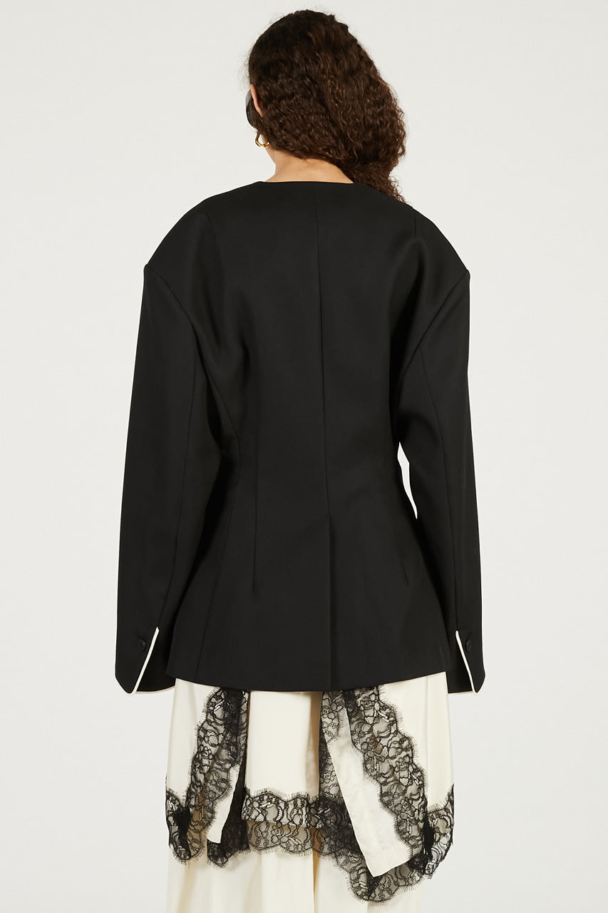 Round Shoulder No-Collar Jacket - 2026 SPRING