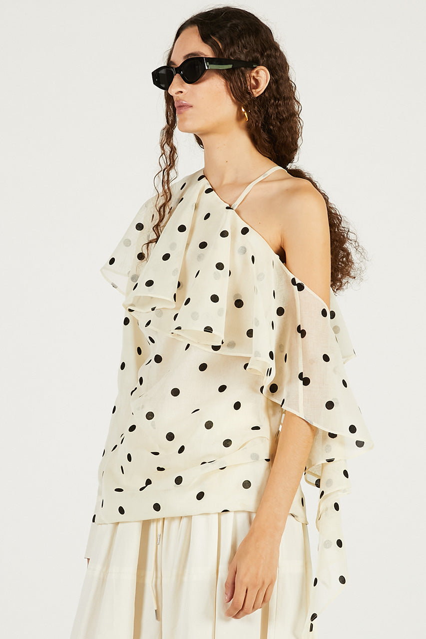 One-Shoulder Ruffled Top - 2026 SPRING