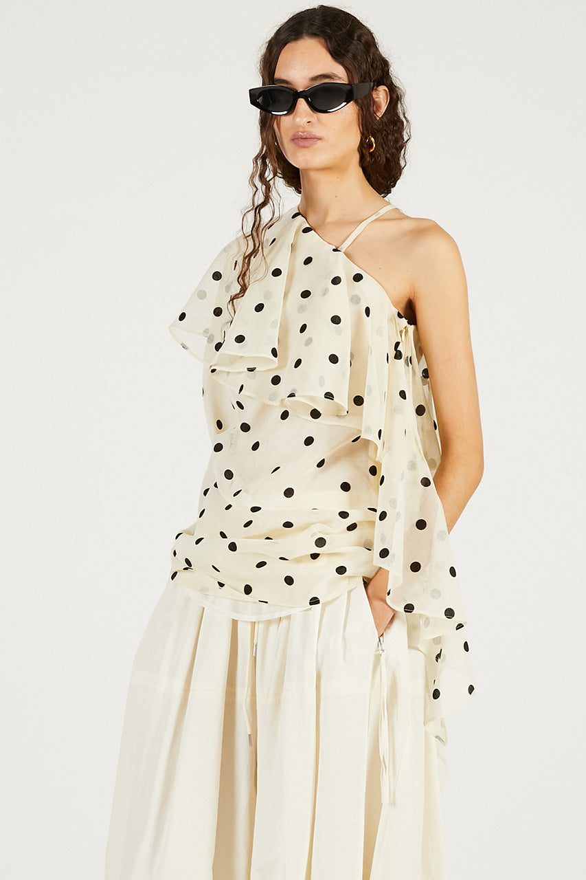 One-Shoulder Ruffled Top - 2026 SPRING