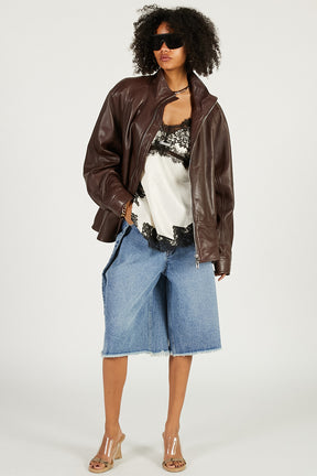 Sheepskin Peplum Blouson - 2026 SPRING