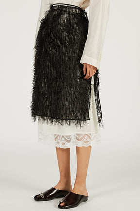 Sheer Feather Wrap Skirt - 2026 SPRING