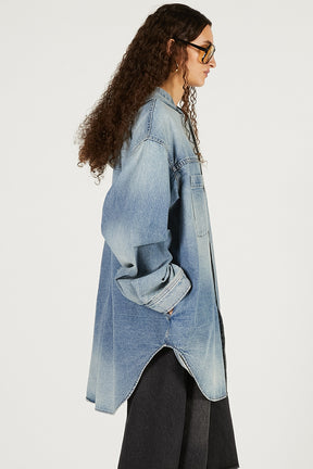 Denim Hooded Shirt - 2026 SPRING