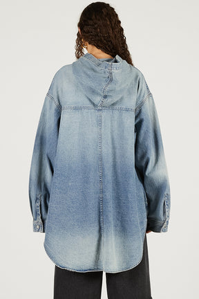 Denim Hooded Shirt - 2026 SPRING
