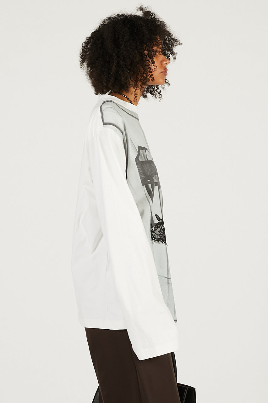 Tulle Bustier Print Long Tee - 2026 SPRING