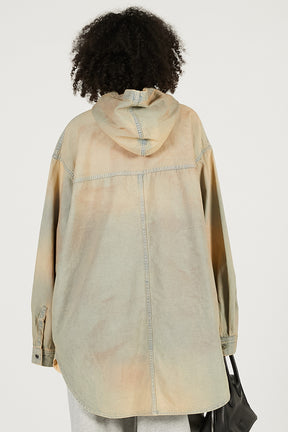 Denim Hooded Shirt - 2026 SPRING