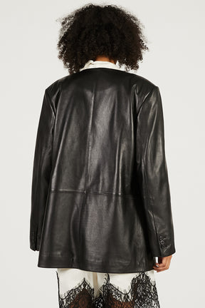 Lamb Leather No-Collar Jacket - 2026 SPRING